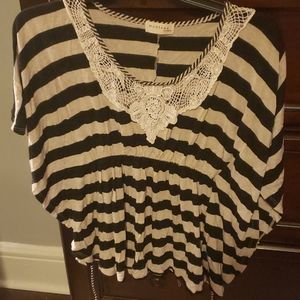 Striped ruffle shirt